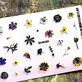 Самоклеящийся объемный стикер для ногтей 3D-NC-002 Цветы